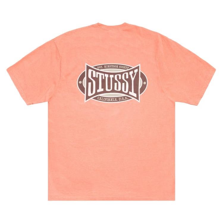 Stussy Champion Oval T-Shirt Pigment Dyed Sherbert