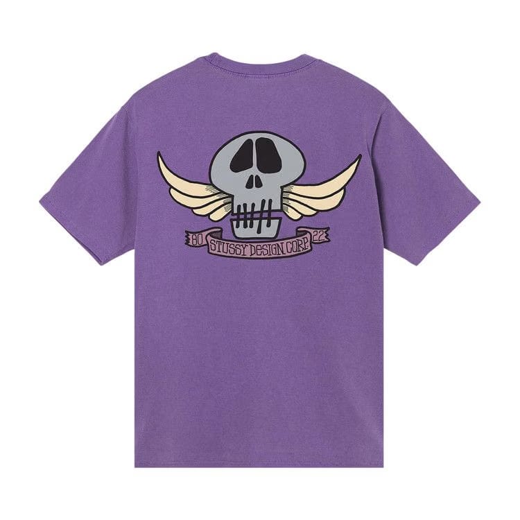 Stussy Skull Wings Pigment Dyed T-Shirt Purple