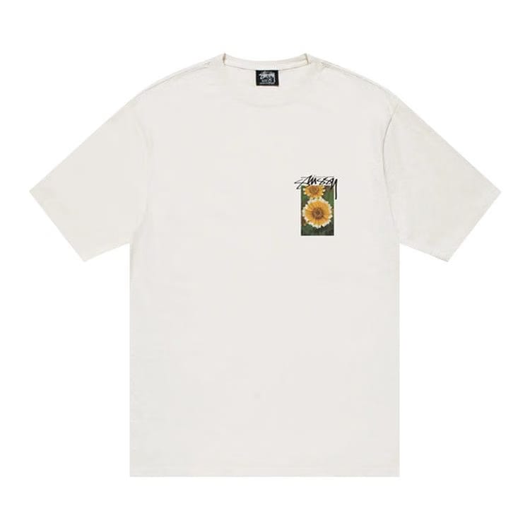 Stussy Flower Grid Pigment Dyed T-Shirt Natural