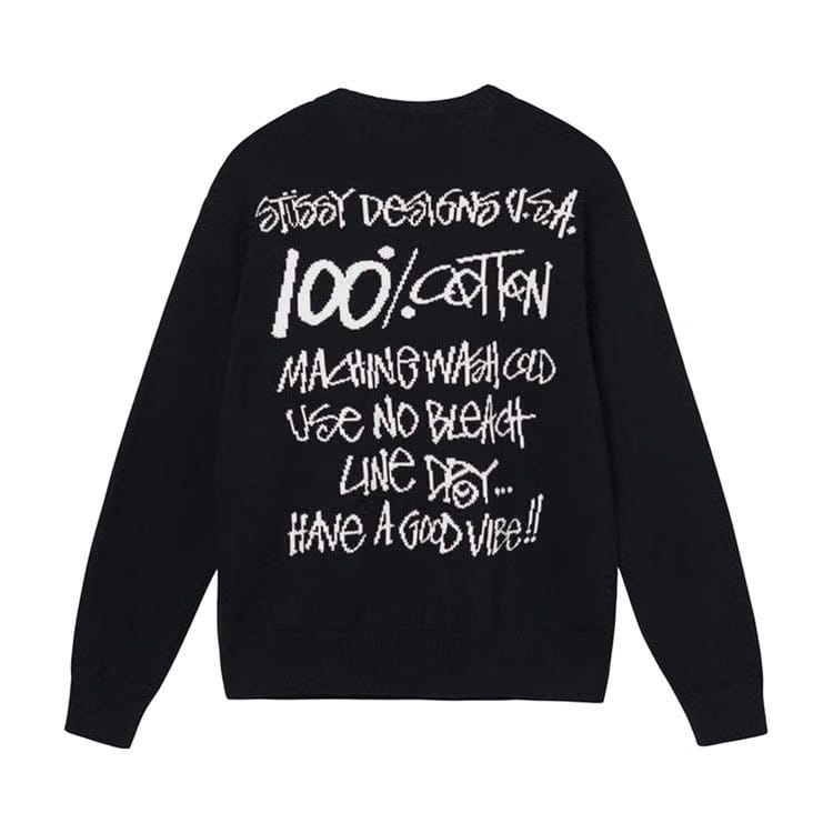 Stussy Care Label Sweater Black