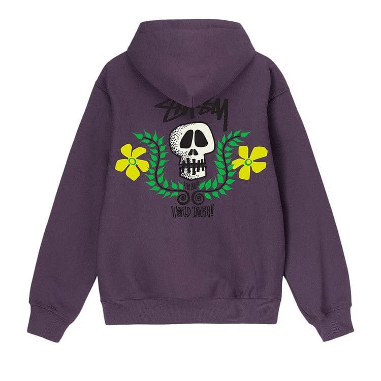 Stussy Skull Crest Zip Hoodie Grape