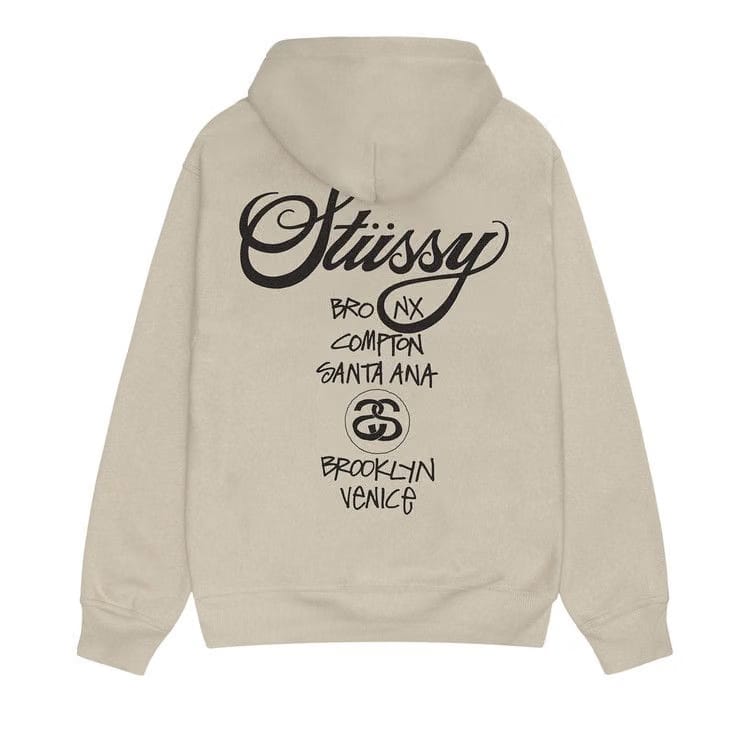 Stussy World Tour Hoodie Khaki