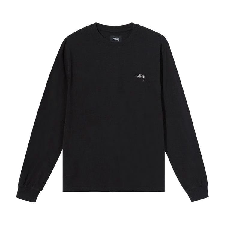 Stussy Stock Logo Long-Sleeve Crew Black