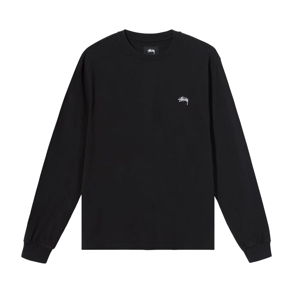 Stussy Stock Logo Long-Sleeve Crew Black
