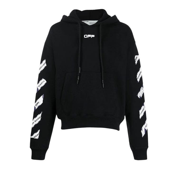 Off-White Airport Tape Slim Hoodie Black/White