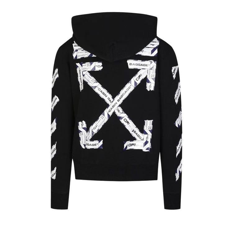 Off-White Airport Tape Slim Hoodie Black/White