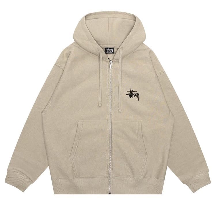 Stussy Basic Zip Hoodie Khaki