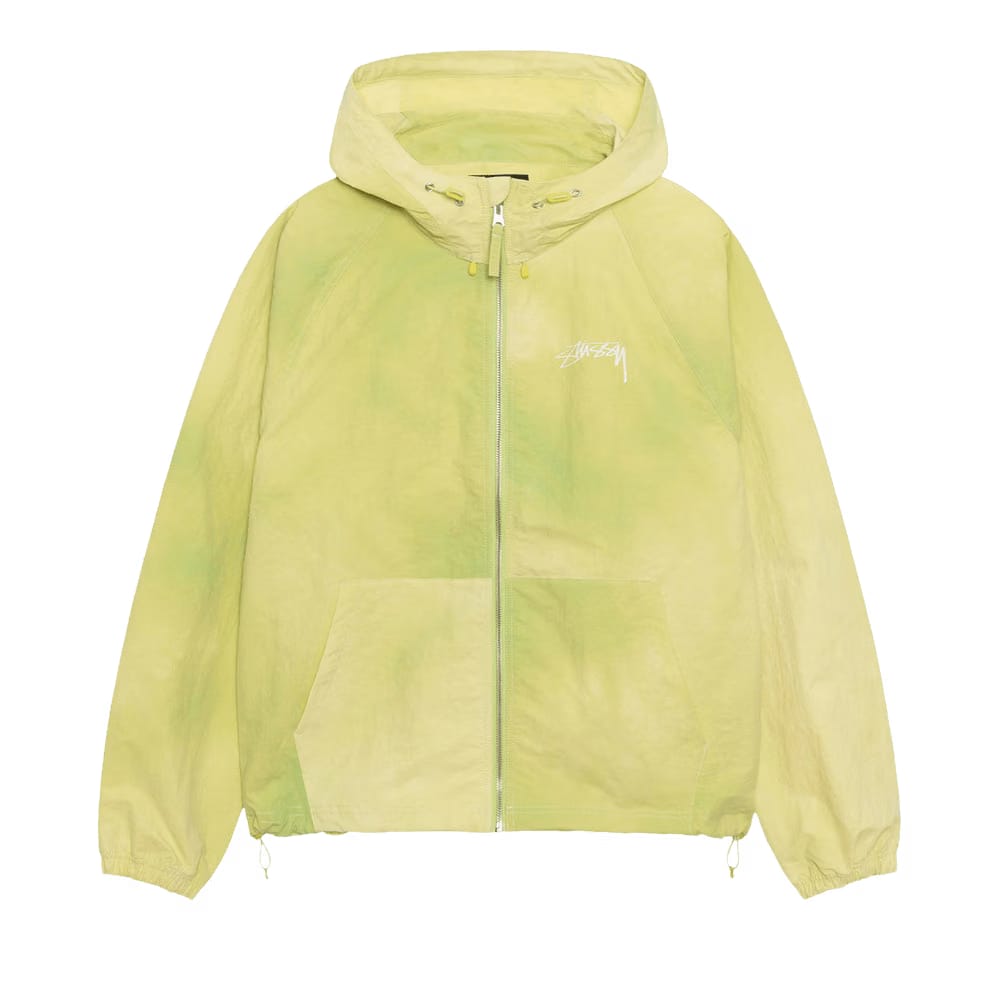 Stussy Beach Shell Wave Dye Zip Hoodie Lime