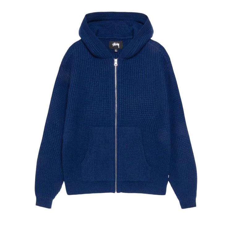 Stussy Waffle Cashmere Zip Hoodie Navy