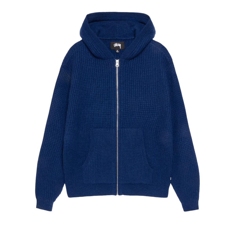 Stussy Waffle Cashmere Zip Hoodie Navy