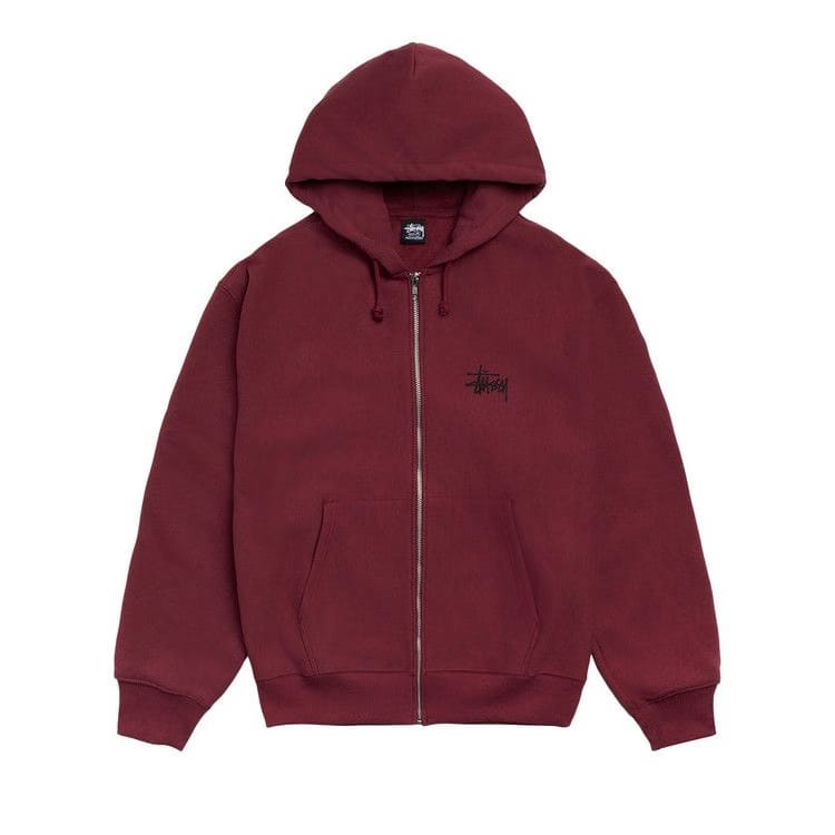 Stussy Basic Zip Hoodie Wine
