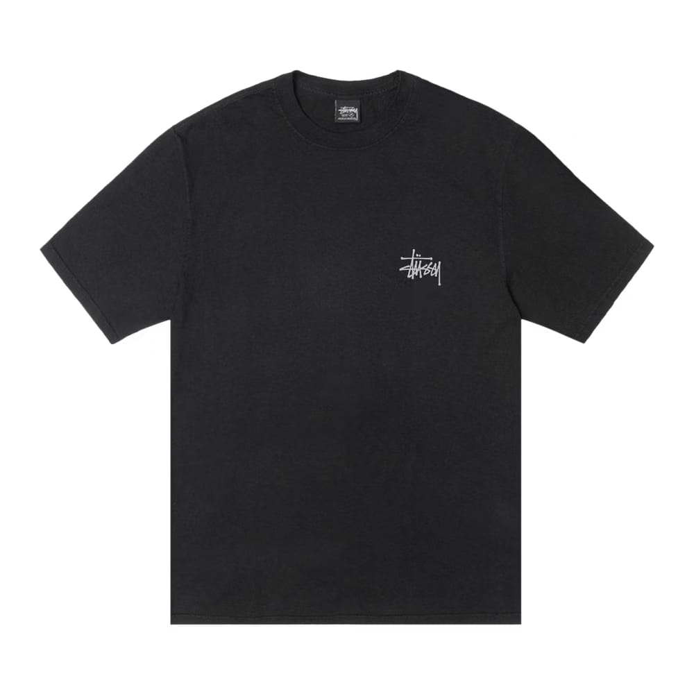 Stussy Basic T-Shirt Pigment Dyed Black/White