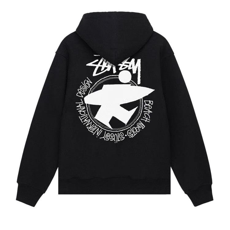 Stussy Beach Roots Hoodie Black
