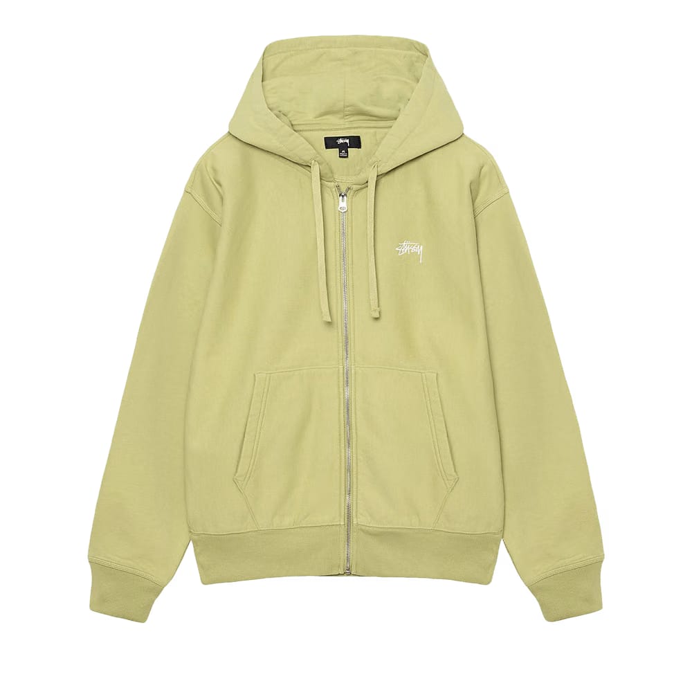 Stussy Stock Logo Zip Hoodie Pale Green