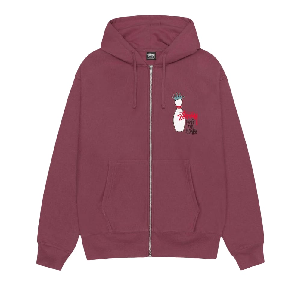 Stussy Kingpin Zip Hoodie Oxblood