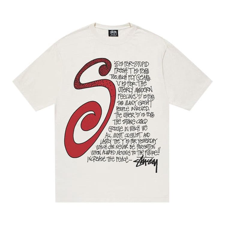 Stussy S Talk Pigment Dyed T-Shirt Natural