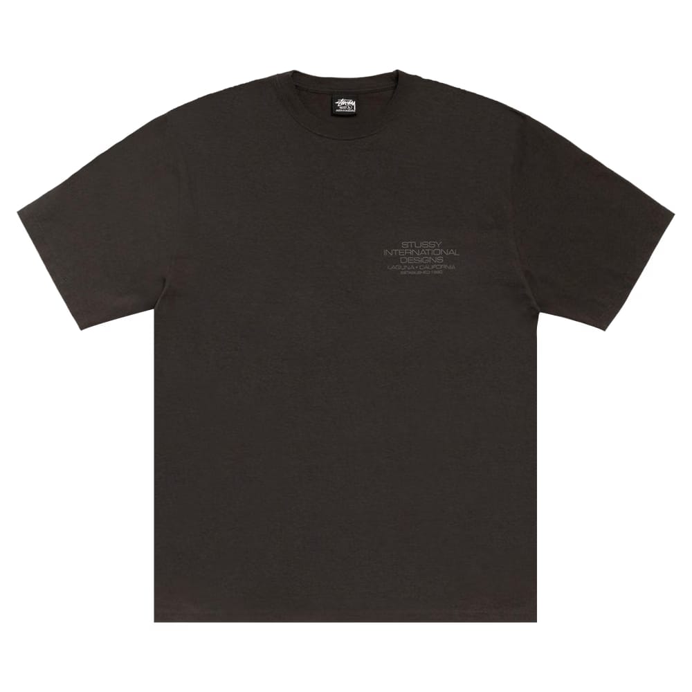 Stussy International Design T-Shirt Pigment Dyed Faded Black