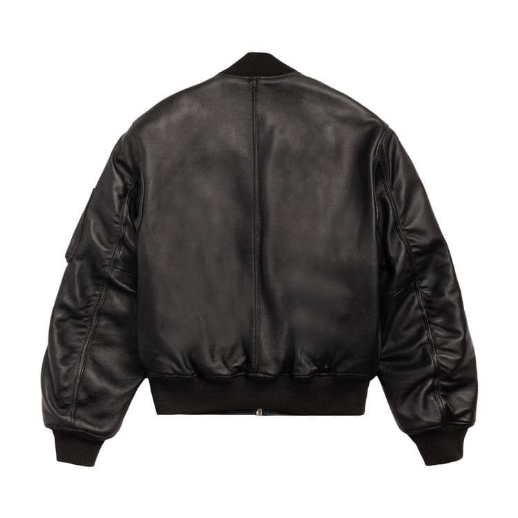 Stussy Leather Built Bomber Black