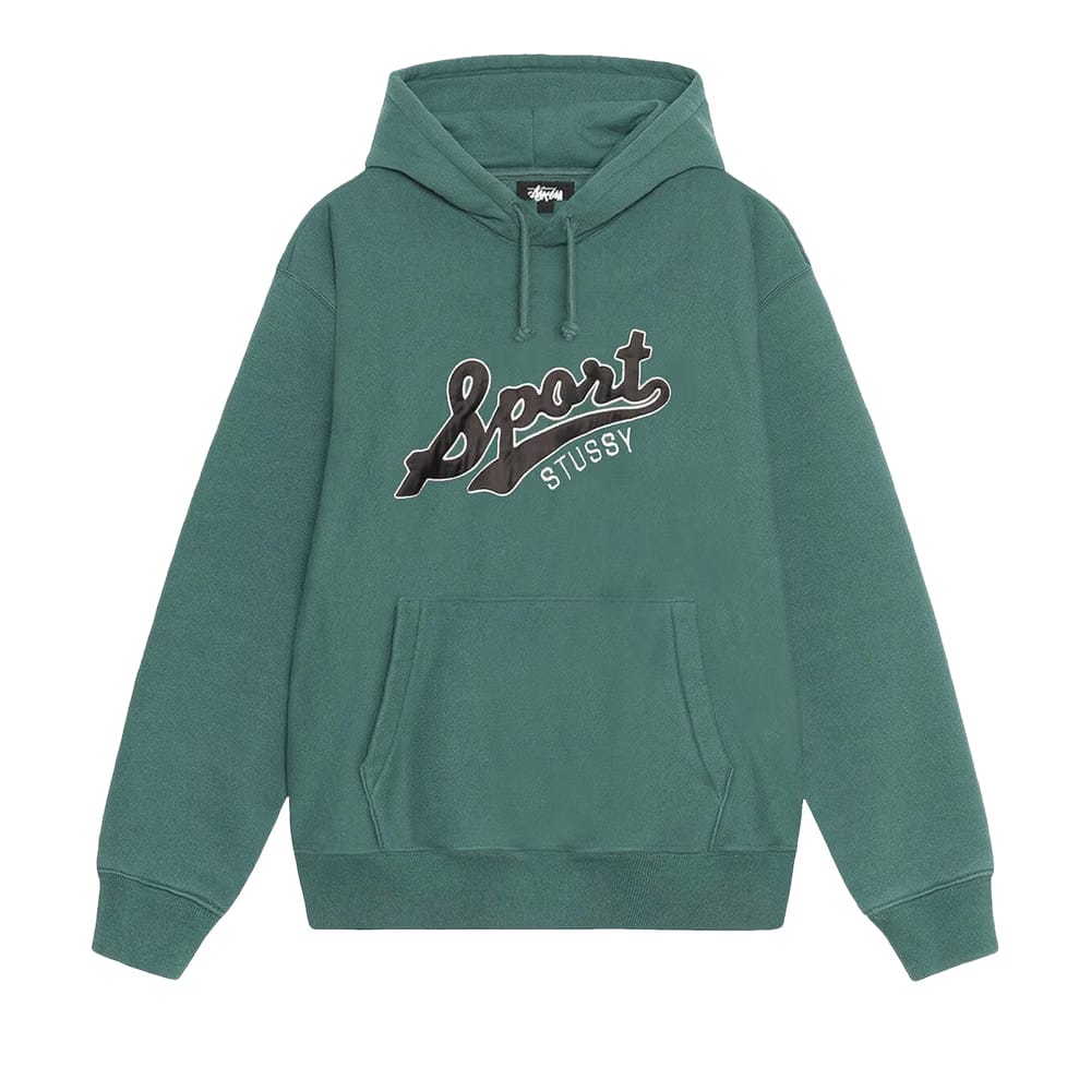 Stussy Satin Patch Oversized Hoodie Green