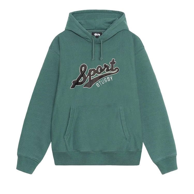 Stussy Satin Patch Oversized Hoodie Green