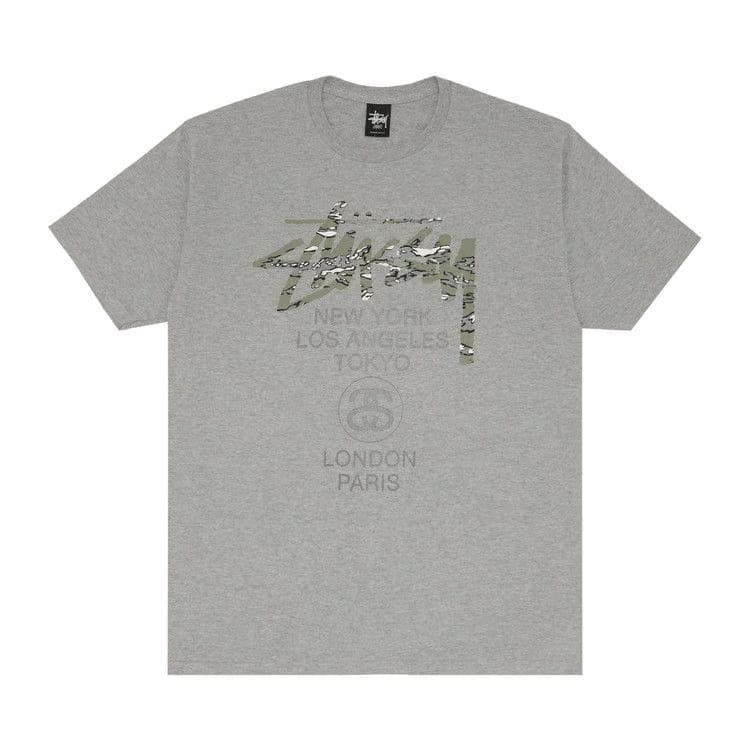 Stussy World Tour Camo T-Shirt Grey