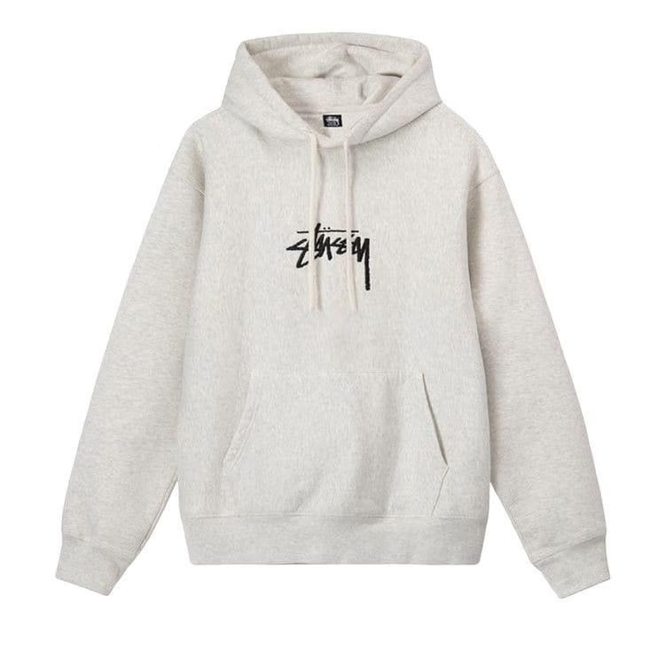 Stussy Stock Logo Appliqué Hood Ash Heather
