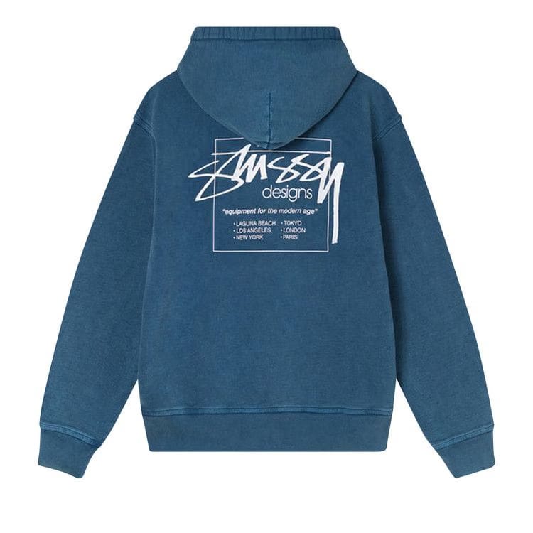 Stussy Dyed Stussy Designs Hoodie Blue
