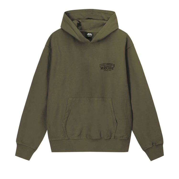 Stussy x Our Legacy Work Shop Surfman Pigment Dyed Hoodie Dark Olive