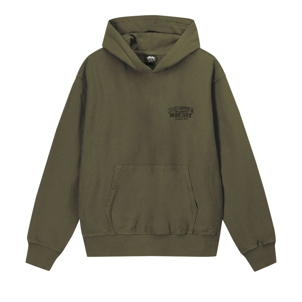 Stussy x Our Legacy Work Shop Surfman Pigment Dyed Hoodie Dark Olive