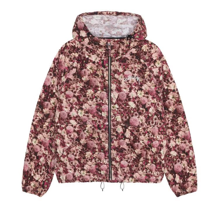 Stussy Beach Shell Floral Nylon Maroon