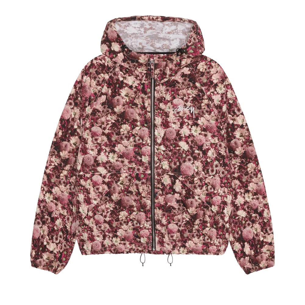 Stussy Beach Shell Floral Nylon Maroon