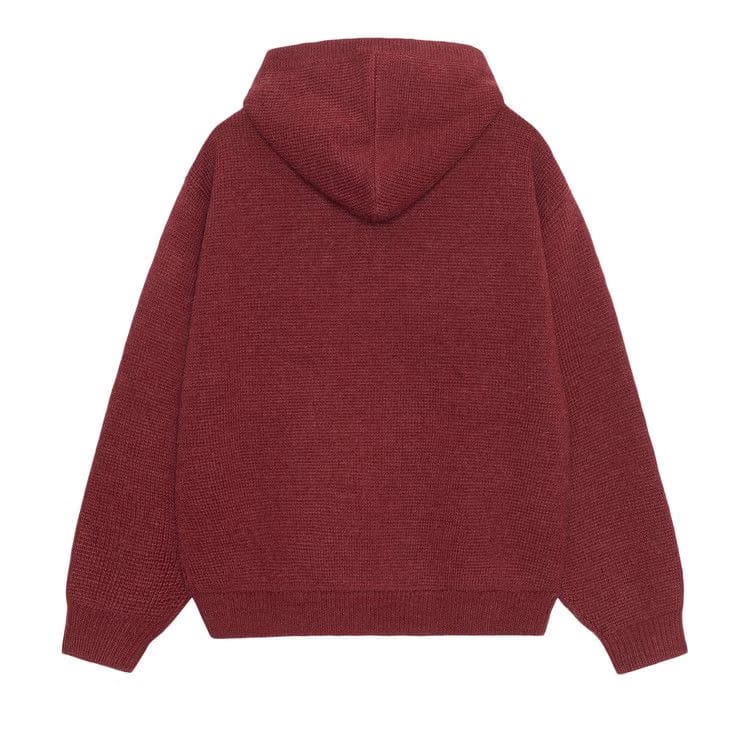 Stussy Felt Patch Knit Hoodie Burgundy