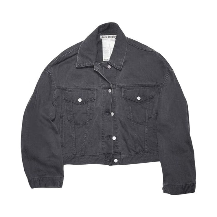 Acne Studios Loose Fit Denim Jacket Dark Grey