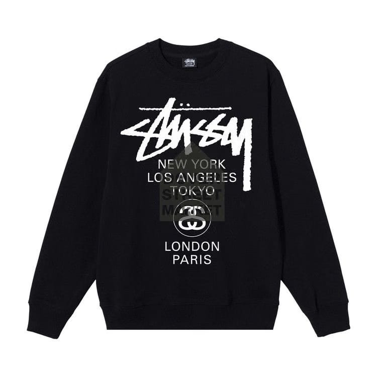 Stussy x Dover Street Market World Tour Crew Black