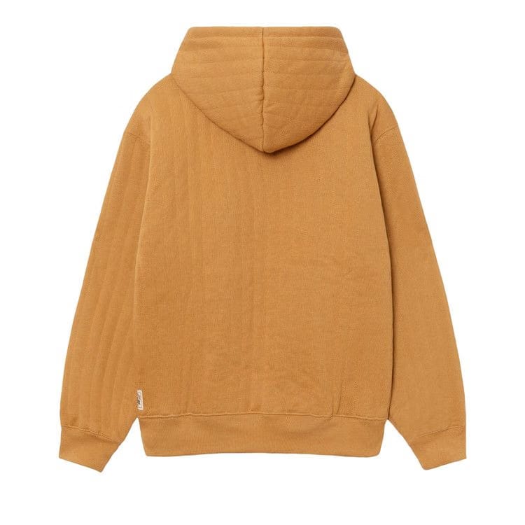 Stussy Vertical Quilted Zip Hoodie Tan