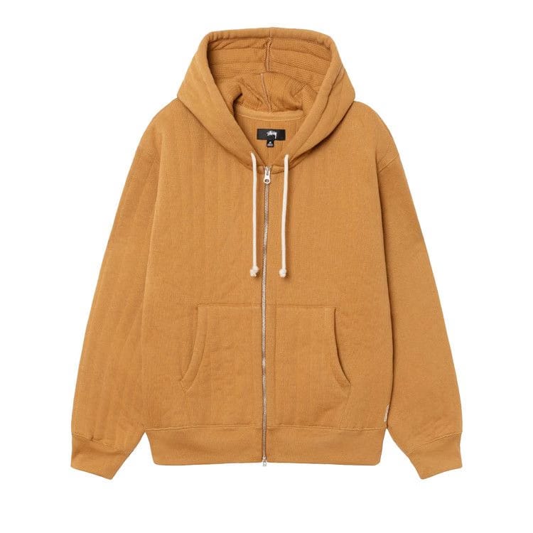 Stussy Vertical Quilted Zip Hoodie Tan