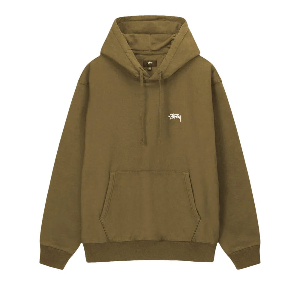 Stussy Stock Logo Hoodie Olive