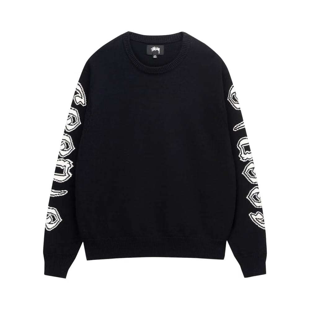 Stussy Sleeve Logo Sweater Black
