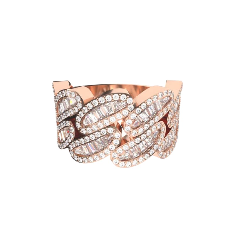 STEPPED HAVANA BAND ROSE GOLD