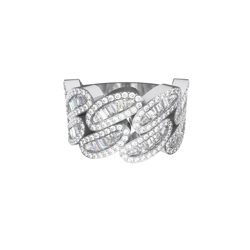 STEPPED HAVANA BAND SILVER