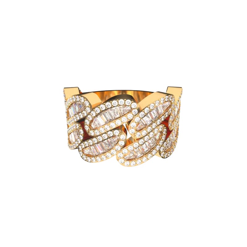 STEPPED HAVANA BAND GOLD