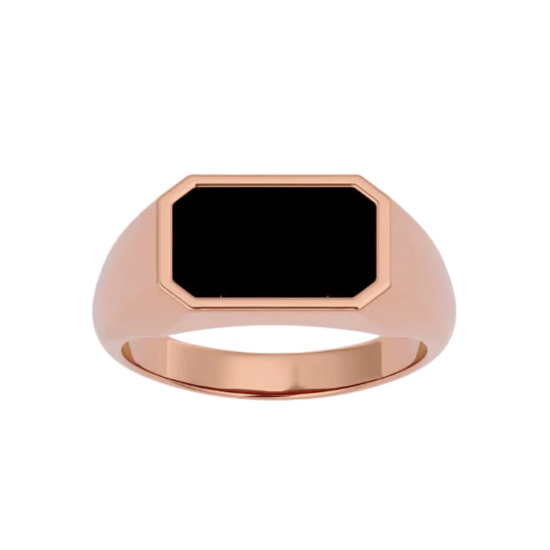 ONYX OBLONG SEAL ROSE GOLD