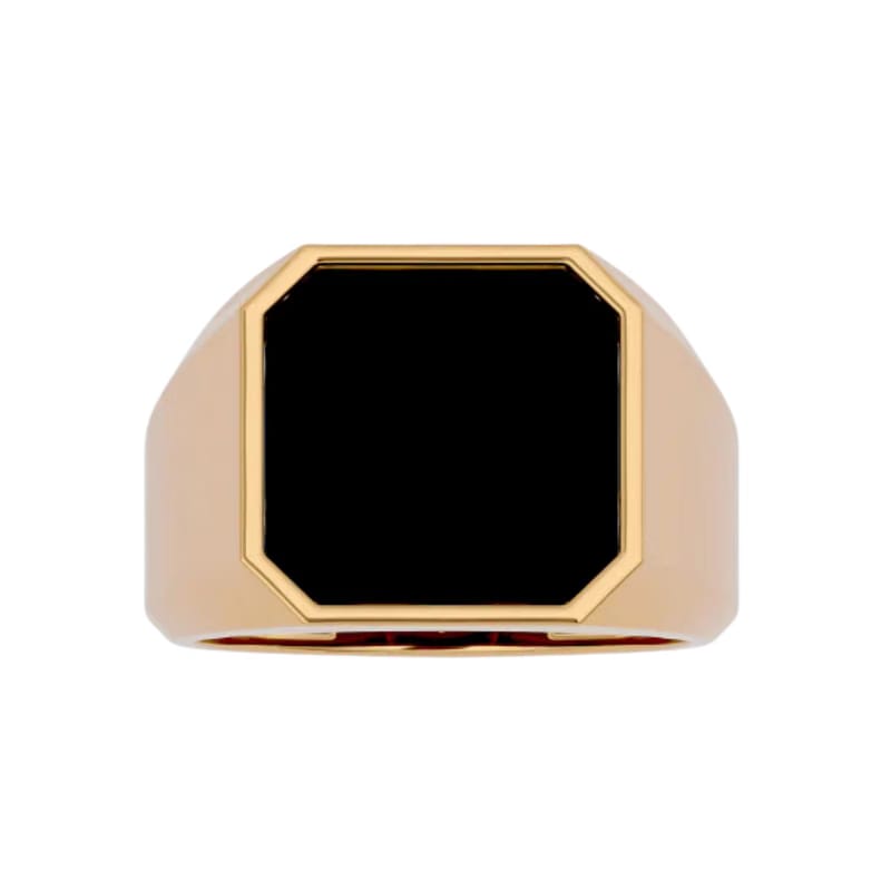ONYX SQUARE SEAL RING GOLD