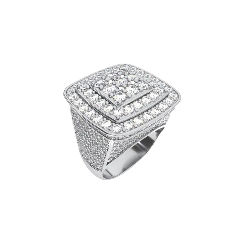 ENCRUSTED SEAL RING SILVER