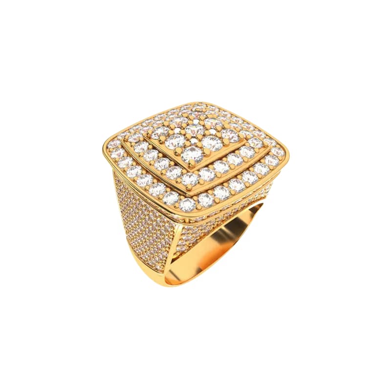 ENCRUSTED SEAL RING GOLD