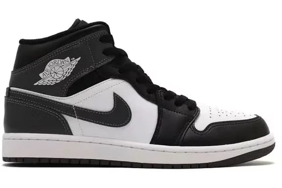 Jordan 1 Mid Black White Iron Grey