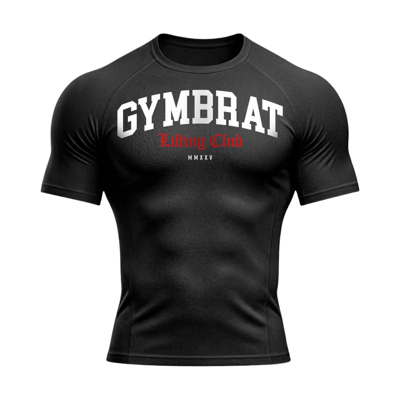 Gymbrat Athleisure Lifting Club Black Compression T-Shirt