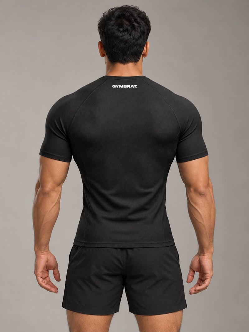 Gymbrat Athleisure Lifting Club Black Compression T-Shirt