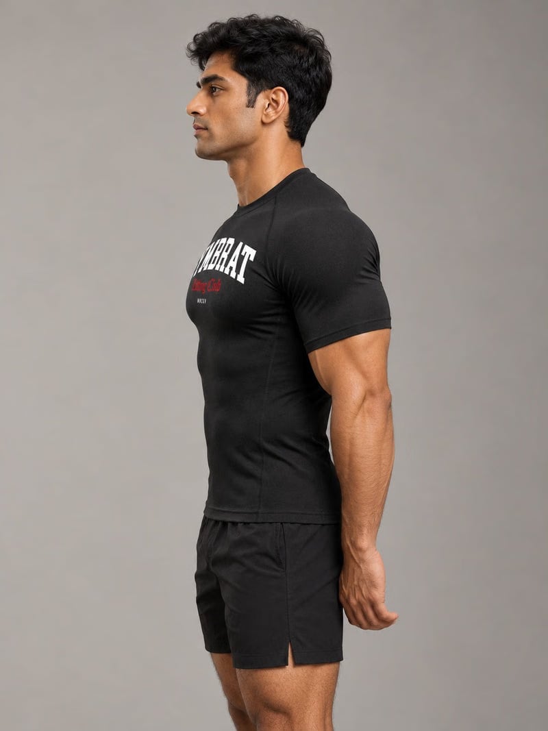 Gymbrat Athleisure Lifting Club Black Compression T-Shirt