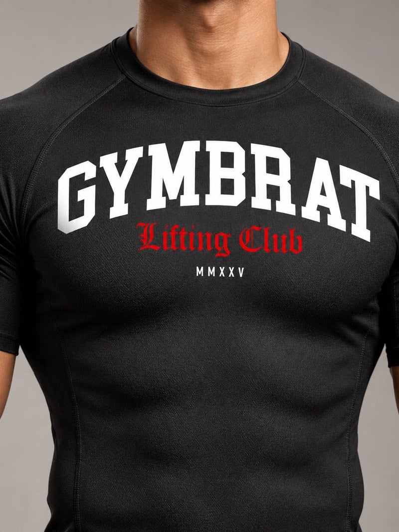 Gymbrat Athleisure Lifting Club Black Compression T-Shirt